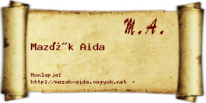 Mazák Aida névjegykártya